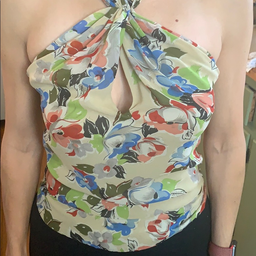 Colette Dinnigan S Silk Print Halter Top. Nwt!